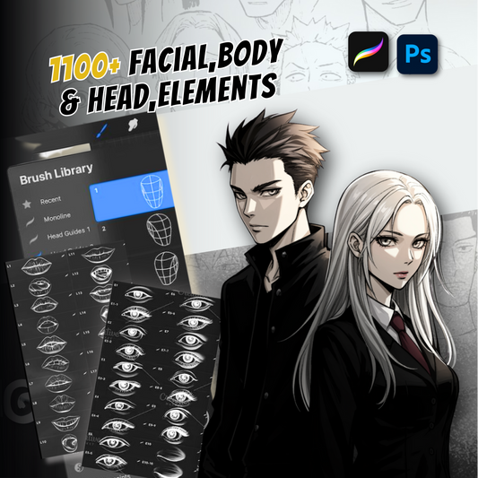 The Ultimate Manga Character Kit (1100+ Stamps)