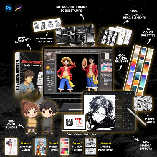 4000+ Assets Manga Designer's Kit